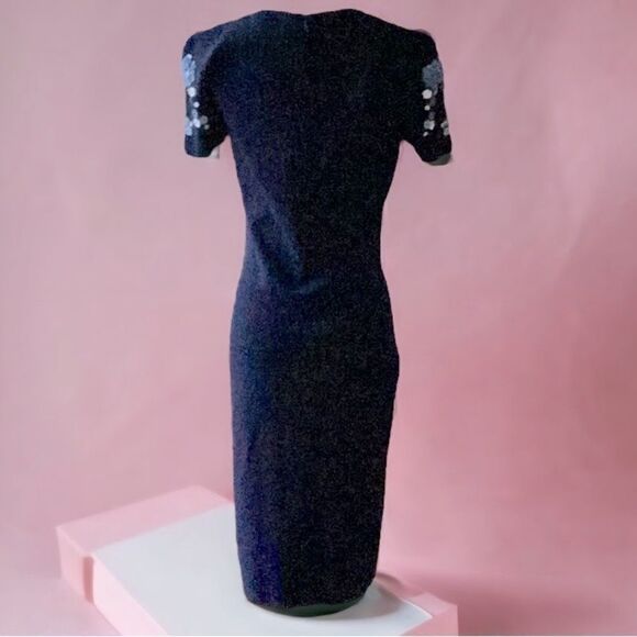 MICHAEL KORS NWT TRUE NAVY SEQUENCE DECORATION DRESS MEDIUM - Picture 5 of 11